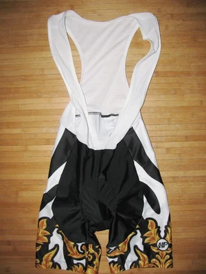 Pantalones Cortos BIB Bicicleta PEDAL PESADO Mujer Talla GRANDE Bicicleta de Ciclismo NEGRO BLANCO Y DORADO Foto 1 de 3