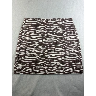 Minifalda LOFT Petite Estampado Cebra Marrón Blanco Estampado Animal Talla 10P Nueva con Etiquetas Foto 1 de 4