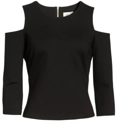 Camisa ajustada negra de hombro frío Eliza J talla 16  Foto 1 de 4