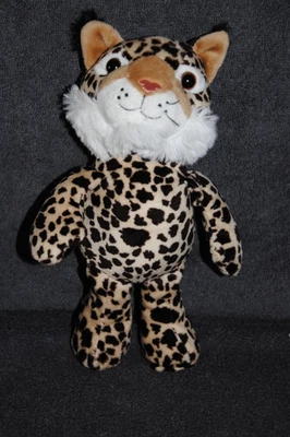 🍀Peluche Doudou Lynx KINDER Léopard Guépard Chat Beige Brun 24 cm TTBE - Photo 1/2