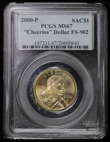 2000 P Cheerios Sacagawea Dollar FS-902 PCGS MS 67 | Uncirculated BU SAC$1 Cover