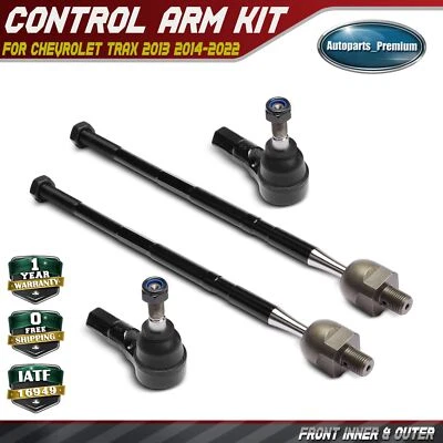 4x Front Inner & Outer Tie Rod End for Chevy Trax 2013-2022 w/Hydraulic Steering - Image 1 of 4
