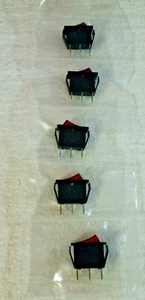  SET: 5 BN RED ROCKER SWITCHES 120V 15 Amp, BOGO FREE WHILE SUPPLIES LAST - Picture 1 of 2