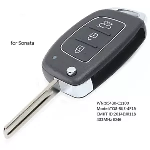 Remote Key Fob 433MHz ID46 for Hyundai Sonata 2015 2016 2017 P/N: 95430-C1100 - Picture 1 of 3