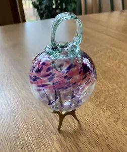 Kitras Art Glass Ball Oil Diffuser Hand Blown Healing Scents Clean Linen 4" - Picture 1 of 5
