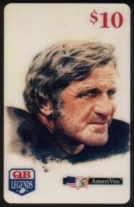 Tarjeta telefónica usada de mariscal de campo de fútbol americano: George Blanda (Oakland Raiders 1967-75) - Imagen 1 de 1