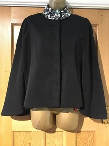 BNWT Forever Unique Moira Black Tailored Cape Jacket Heavy Jewels Lined Size 10 - Picture 1 of 8