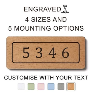 Custom Door Number Sign for a House, Flat, Unit, Office, or Hotel Room Door - Picture 1 of 13