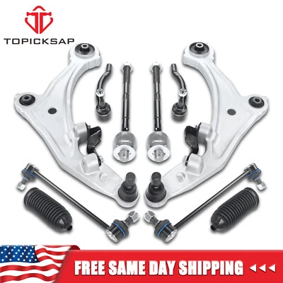 10pc Kit For 2009-14 Nissan Murano Front Control Arm Tie Rod Sway Bar Boot Link - Image 1 of 4