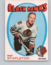 VINTAGE HOCKEY CARD OPC 1971 CHICAGO BLACK HAWKS PAT STAPLETON  NO41