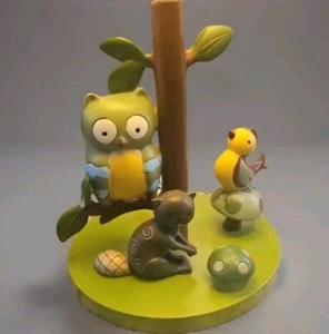 Lambs And Ivy Woodland Nursery Lamp Owl Bird Beaver Mushrooms/Green 12" EUC - Picture 1 of 10