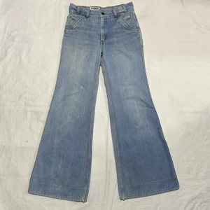 Vintage 70s Viceroy Bell Bottom Flare Denim Jeans Womens Size 29 (26x29) Hippie - Picture 1 of 8