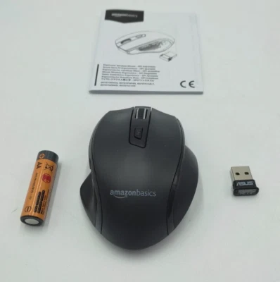 Maus PC Ergonomisch kabellos Maus Schwarz Amazon Basics G6B-BK - Bild 1 von 4