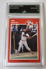 1989 Kahn's Cincinnati Reds Baseball Ken Griffey #30 EJE 10 GEM MINT