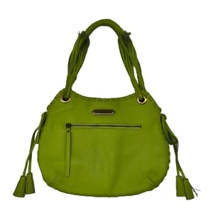 Isabella Fiore Handtasche grün groß weiches Kieselleder Quasten - Bild 1 von 16