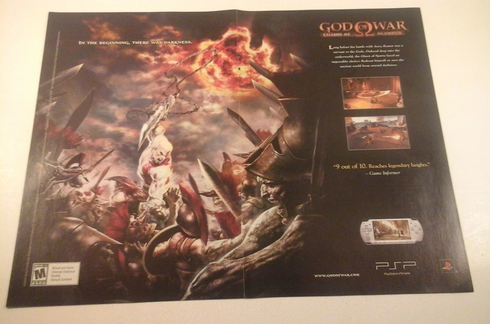 2008 Video Game Print Ad - GOD OF WAR: CHAINS OF OLYMPUS - PSP 10"X13" - Image 1 of 1