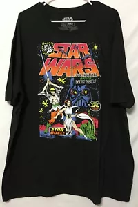 Star Wars Graphic T-Shirt Mens 3XL Black Star Duel Luke & Leia Comic Book Cover - Picture 1 of 7