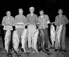 Red Drum (Redfish, Channel Bass) At Night 1950 Old Fishing Photo