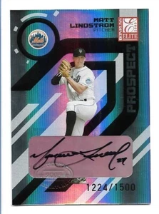 Matt Lindstrom 2005 Donruss Elite Prospect automático novato #192/1500 New York Mets - Imagen 1 de 2