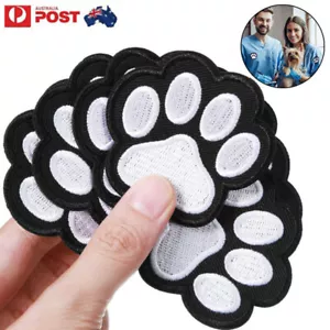 NEW AU STOCK Iron on Patches Paw Print Cat Dog Paw Print DIY Embroidery Patches - Picture 1 of 5
