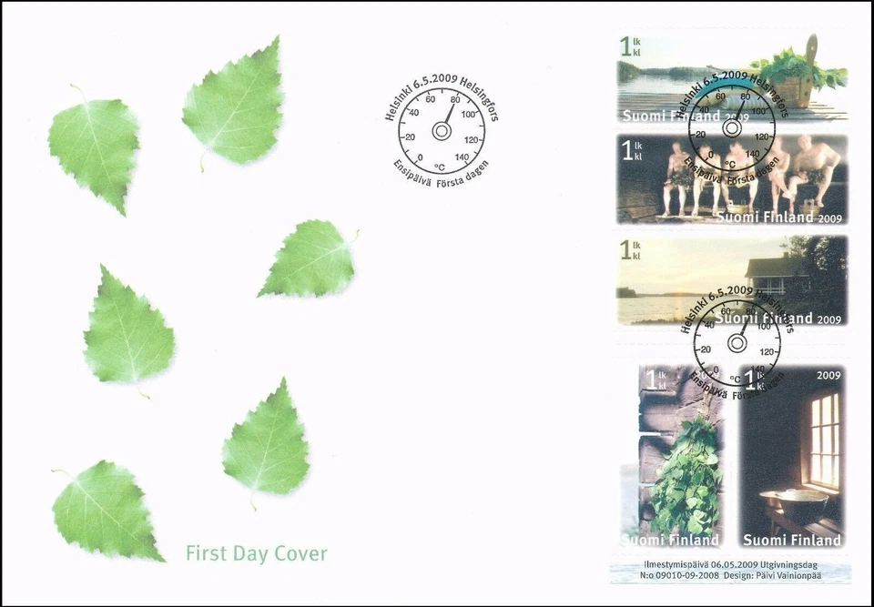 Sauna Finnish Culture Romantic Erotic Suomi Finland Mint FDC Sheet 2009 - Image 1 of 1