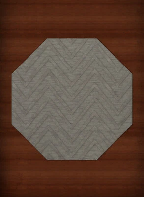 Gray Transitional Hand Hooked Stripes Chevrons Zig Zags Area Rug Striped DV4 - Image 1 of 2