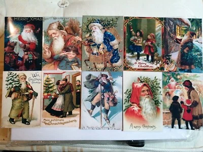 Victoriano Tradicional Hecho a Mano! Pack de 10 tarjetas de Navidad ilustrativas vintage Foto 1 de 4