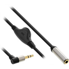 InLine Slim Audio Kabel Klinke 3,5mm ST gewinkelt Lautstärkeregler 0,25m