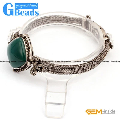 Brazalete Borla Tibetana Astilla Marcasita Joyería Pulsera Para Mujer 25mmx7" Dije Foto 1 de 4