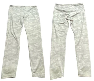 GLYDER Women Leggings Sz L White Gray Camo Athleisure Yoga Pilates Barre 77-45 - Picture 1 of 12