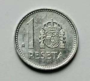 1989 SPAIN Juan Carlos I Aluminum Coin - 1 Peseta - EF toned-lustre - Bild 1 von 2