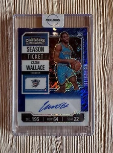 Cason Wallace RC OKC blue shimmer on card Autograph 14/21 NBA 2023-24 Contenders - Bild 1 von 4