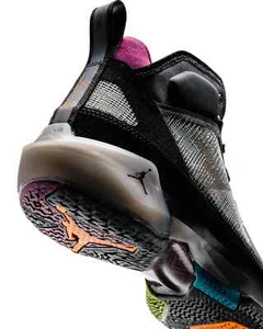 Nike Air Jordan XXXVII 37 Bordeaux Red Black Grey Yellow DD6958-001 Men 9.5 Shoe - Picture 1 of 13