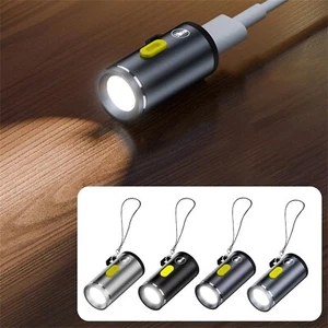 Mini Glare Torch USB Type C Emergency Llluminated Lamp Shell Keychain Lanyard - Picture 1 of 29