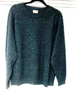 Suéter Pullover L Bean Gris Variegado Lana Para Hombre L XL Cuello Redondo Raglán - Imagen 1 de 4