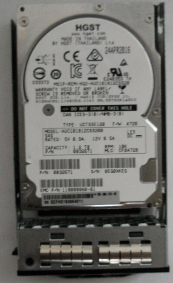 HUC101812CSS200 HGST 1.2TB 10K 12Gb/s 2.5" SAS Hard Drive HD12TB10K12G 0B32671 - Image 1 of 1