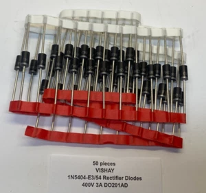 (Qty 50) VISHAY 1N5404-E3/54 Rectifier Diode 400V 3A DO201AD - Prepaid Shipping - Picture 1 of 4