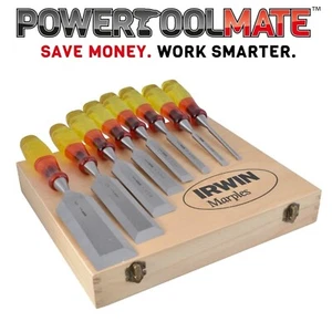 Irwin Marples M373 8 Piece Split Proof Honed Hand Wood Chisel Set & Case - Picture 1 of 1