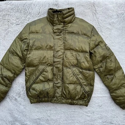 Chaqueta de plumón Abercrombie & Fitch para hombre Kempshall acolchada mediana ejército cremallera completa Foto 1 de 4