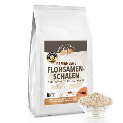 GOLDEN PEANUT Flohsamenschalen gemahlen 500 g Psyllium powder Ballaststoffe vegan glutenfrei