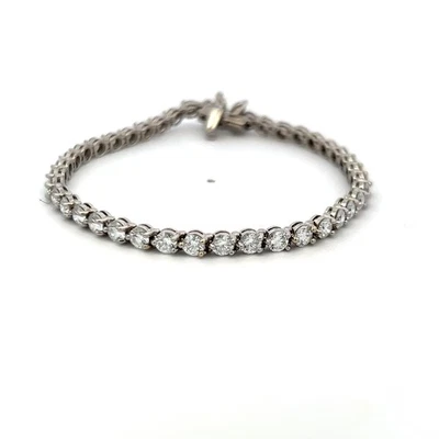 Tiffany & Co 6.59 Carat Round and Marquis Shape Diamond Platinum Tennis Bracelet - Image 1 of 4