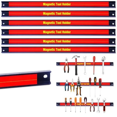 18" Magnetic Tool Holder Strip 6Packs Metal Magnet Tool Organizer Bar for Garage - Image 1 of 4