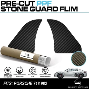 Fit Porsche Cayman 718 982 Stone Guard PPF Carbon Effect Paint Protection Film - Picture 1 of 4