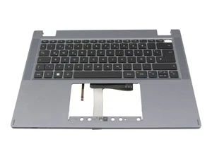 Clavier original Acer 6B.VW8N7.011 avec top case FR (allemand) noir/argent mi - Photo 1/5