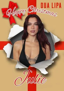 TARJETA NAVIDAD DUA LIPA PERSONALIZADA - Imagen 1 de 3