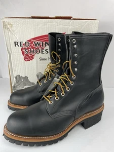RED WING 2218 Steel Toe Black Logger Boots / Arbeitsstiefel Herren 11 EE USA Seconds - Bild 1 von 17