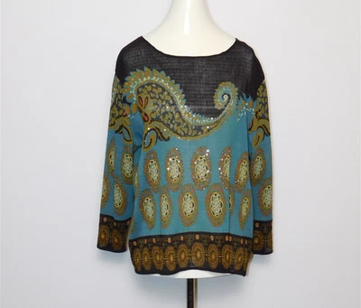 **Blusa plisada con lentejuelas Coldwater Creek para mujer talla 1X Foto 1 de 4