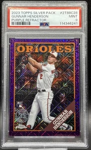 🔥 2023 Topps Silver Pack Gunner Henderson Purple Mojo Refractor/75 PSA 9 🔥 - Imagen 1 de 2