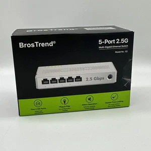 BrosTrend Switch Ethernet 5 Porte 2.5G, Capacità di Commutazione 25 Gbps Modello No S2 - Foto 1 di 5