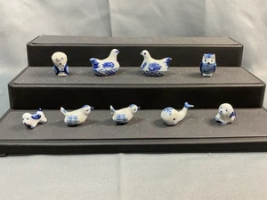 Blue And White Porcelain Figurines Collectibles - Picture 1 of 12